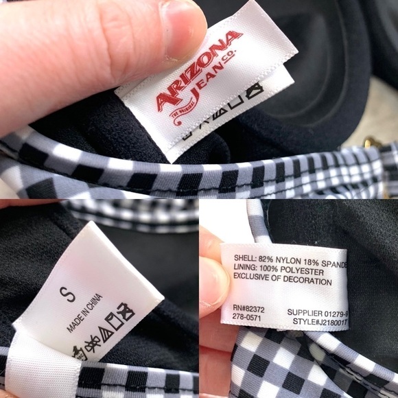 Arizona Gingham Flounce Tassel Push Up Bikini Size Small - Picture 8 of 15